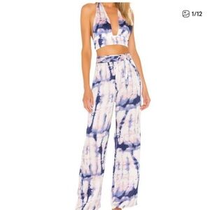 REVOLVE Blue and Pink Tie-Dye Wide Leg Pants